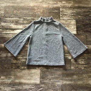 Ann Taylor Factory XXSP Petite Mod Style Mock Neck Flare Sleeves Top